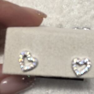 Silver Heart Stud Earrings